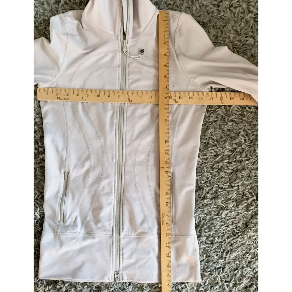 Lululemon In Stride Heathered Dune gray Sweatshirt TRACK JACKET sz 4